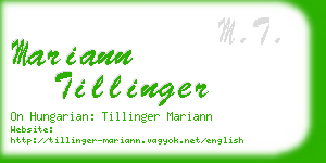 mariann tillinger business card